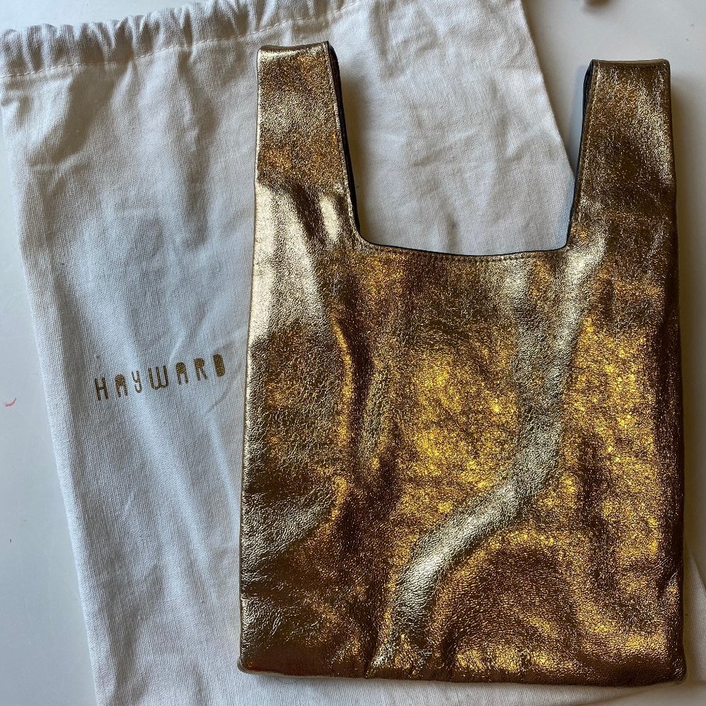 Hayward | leather mini shopper metallic gold foil